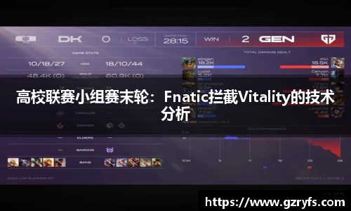高校联赛小组赛末轮：Fnatic拦截Vitality的技术分析